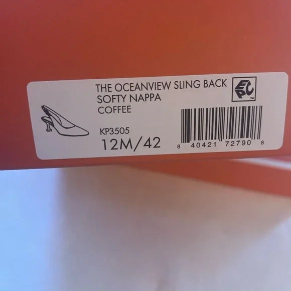 Katy Perry Collection Sz 12 Oceanview Slingback Coffee Soft Faux Nappa Gold Heel - Picture 9 of 9